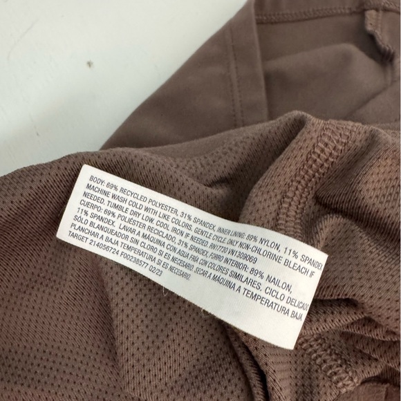 Target All in Motion Longline Bra Tank Top Cropped Solid Dark Brown Chocolate - Picture 7 of 8